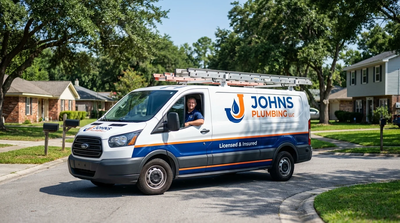 Johns Plumbing LLC service van in Princeton, IN
