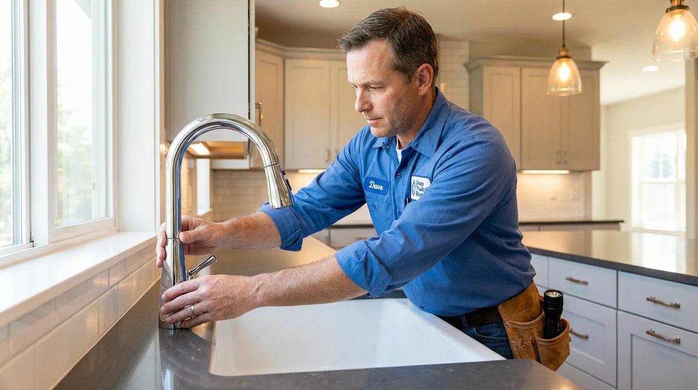 Kitchen faucet installation by Johns Plumbing LLC in Princeton